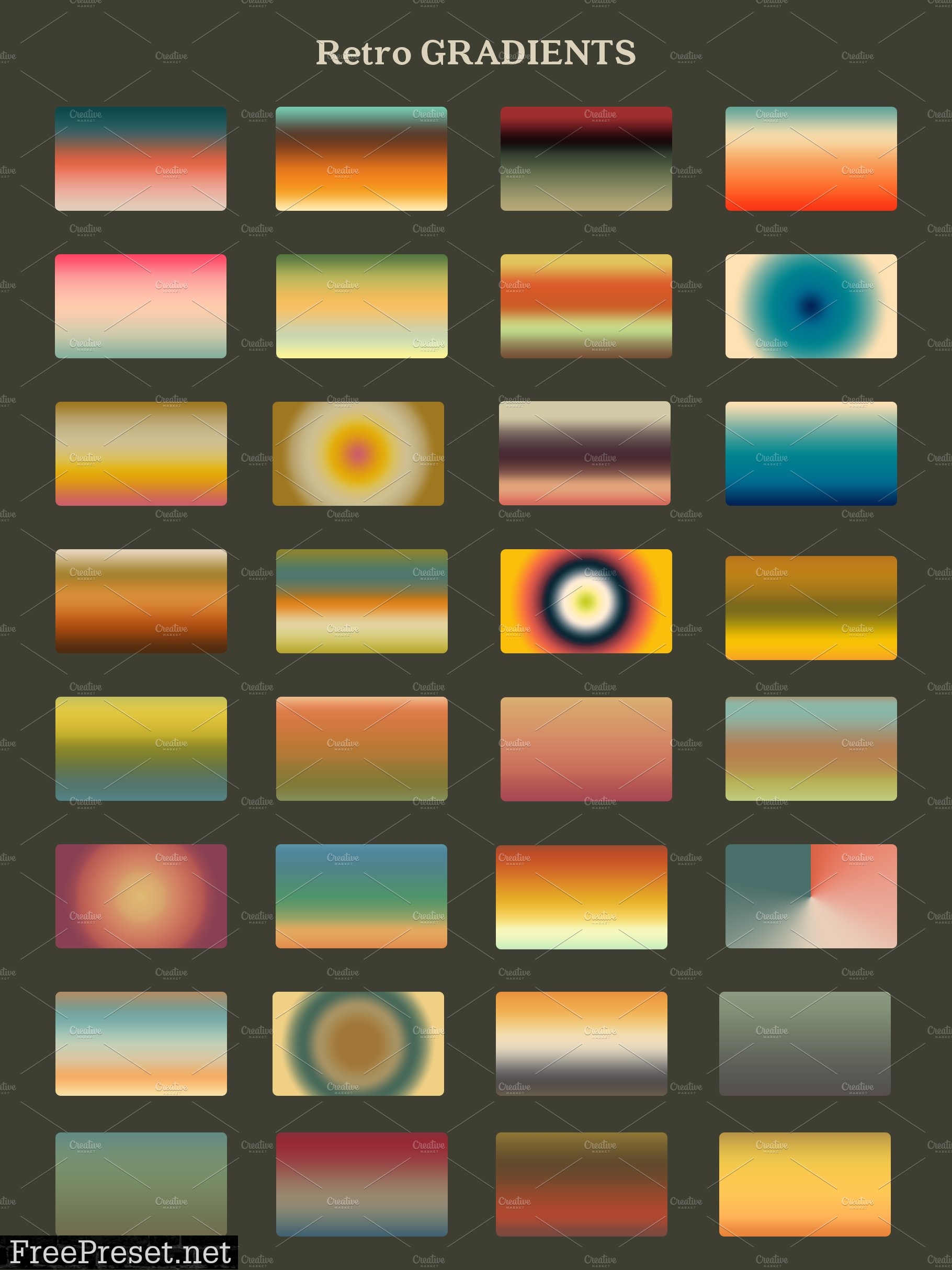 RETRO SET Effects Brushes Gradients 5893163