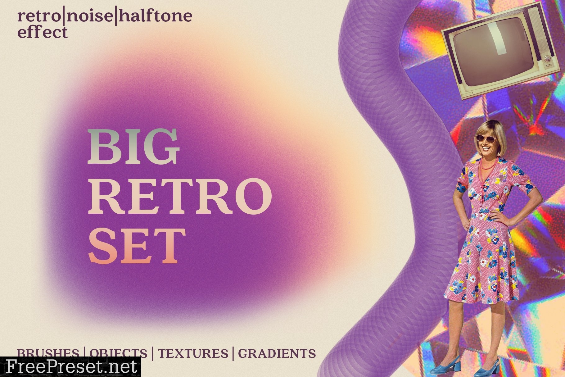 RETRO SET Effects Brushes Gradients 5893163