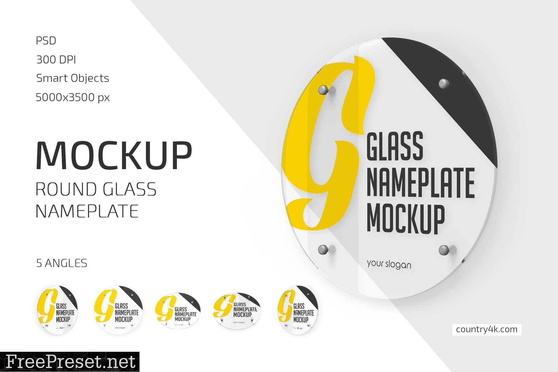 Round Glass Nameplate Mockup 5420957