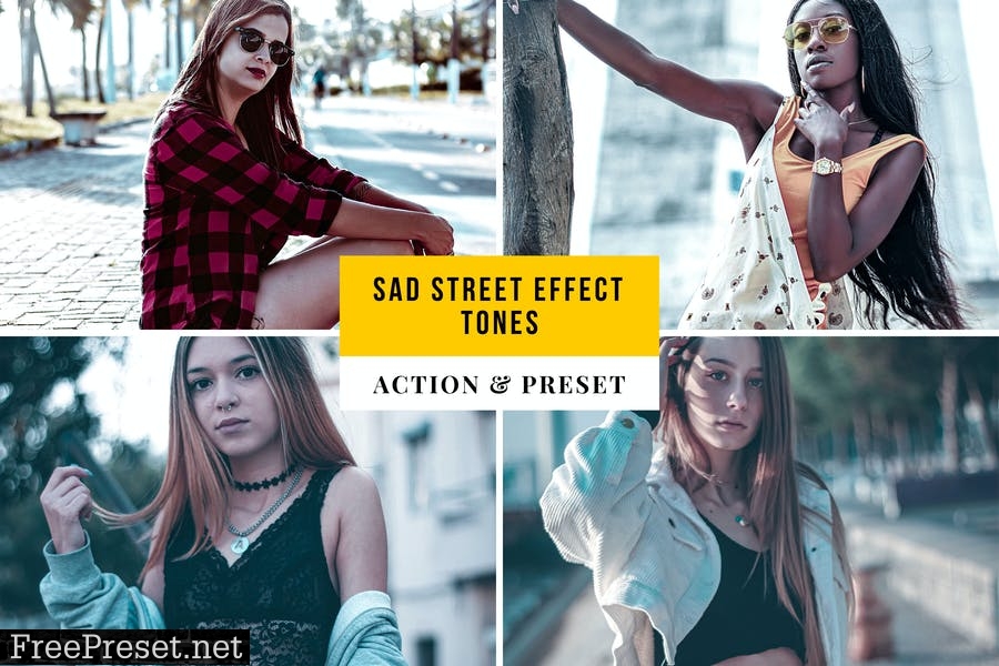 Sad Street Effect Tones Action & Lightroom Preset
