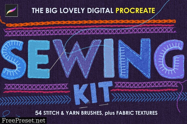 Sewing and Embroidery Procreate Brushes UF8RG6M