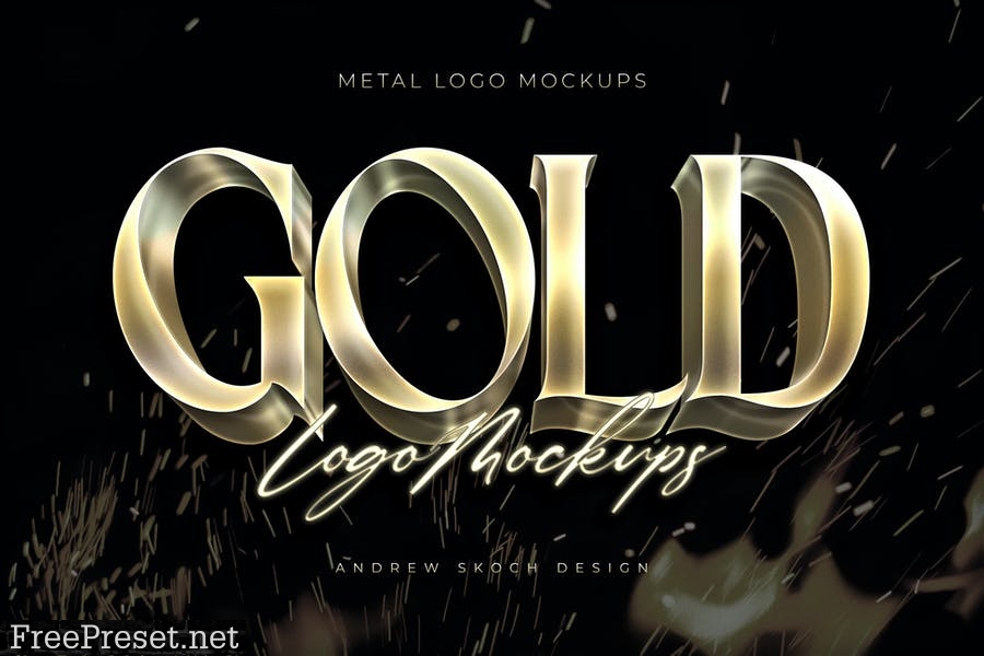 Shining Metal Logo Mockups