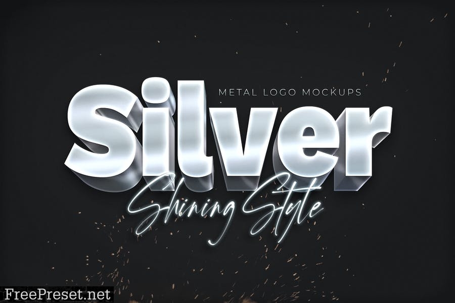 Shining Metal Logo Mockups