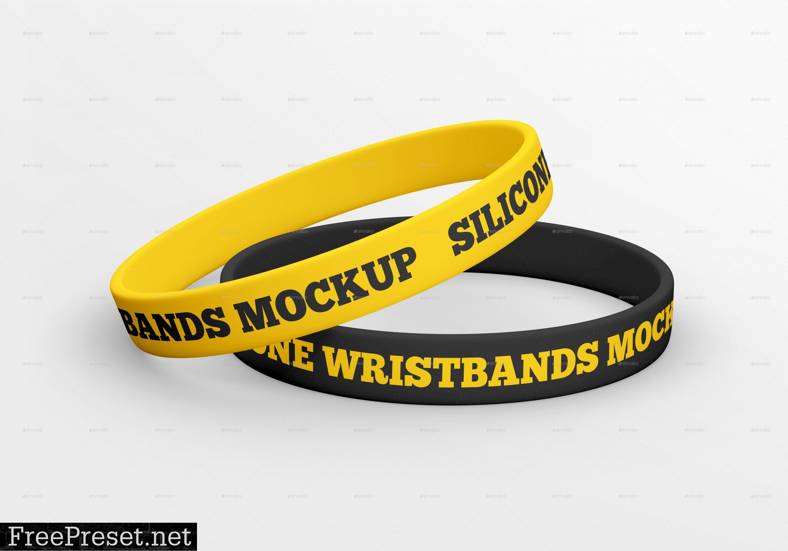 Silicone Wristbands Mockup Set 33074188