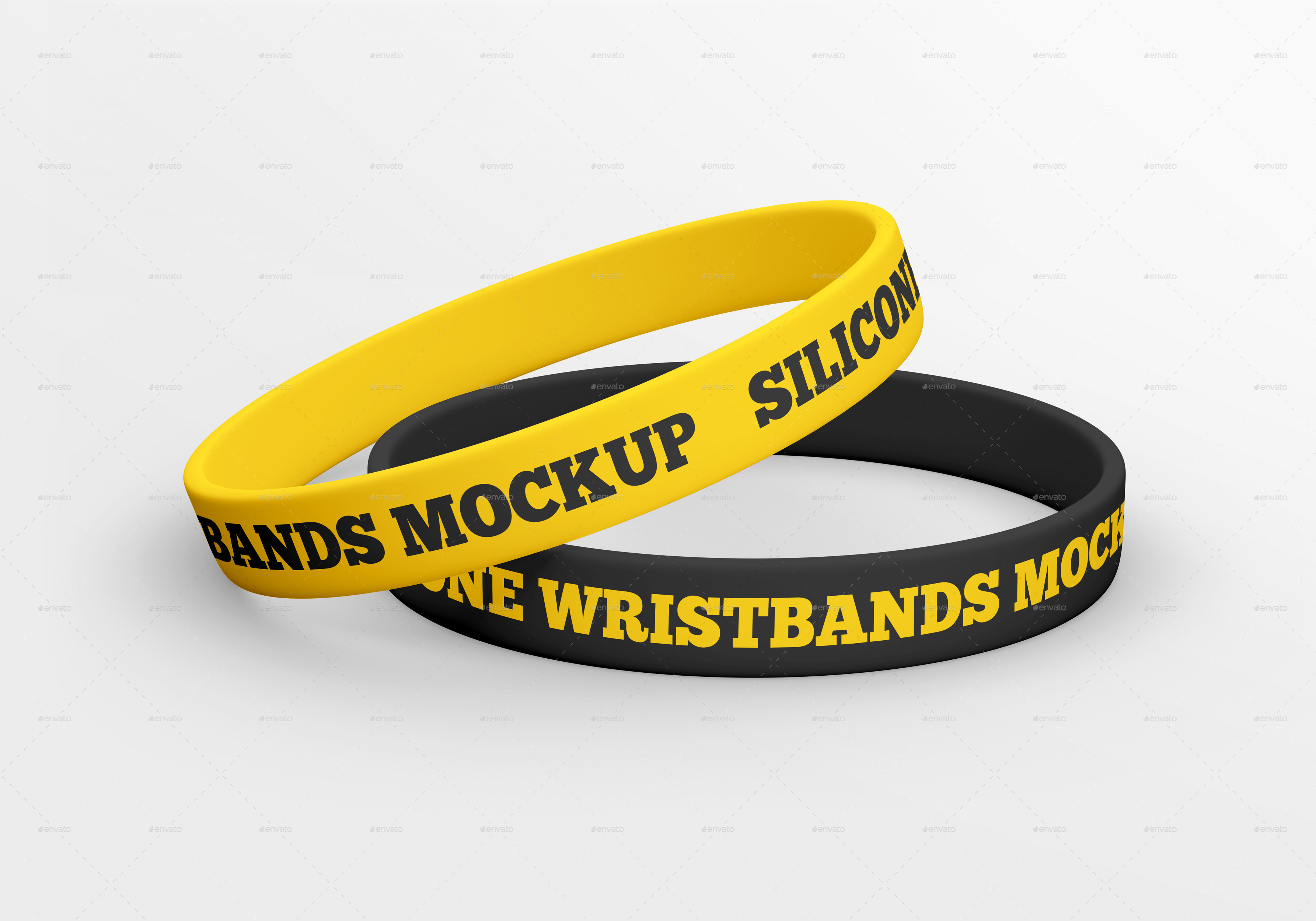 Silicone Wristbands Mockup Set 33074188