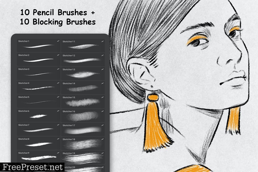 Sketcher Brushes - Procreate Brush PTEXL2U