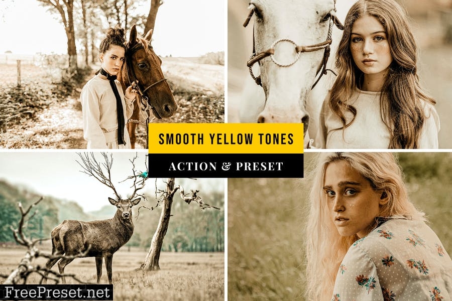 Smooth Yellow Tones Action & Lightroom Preset