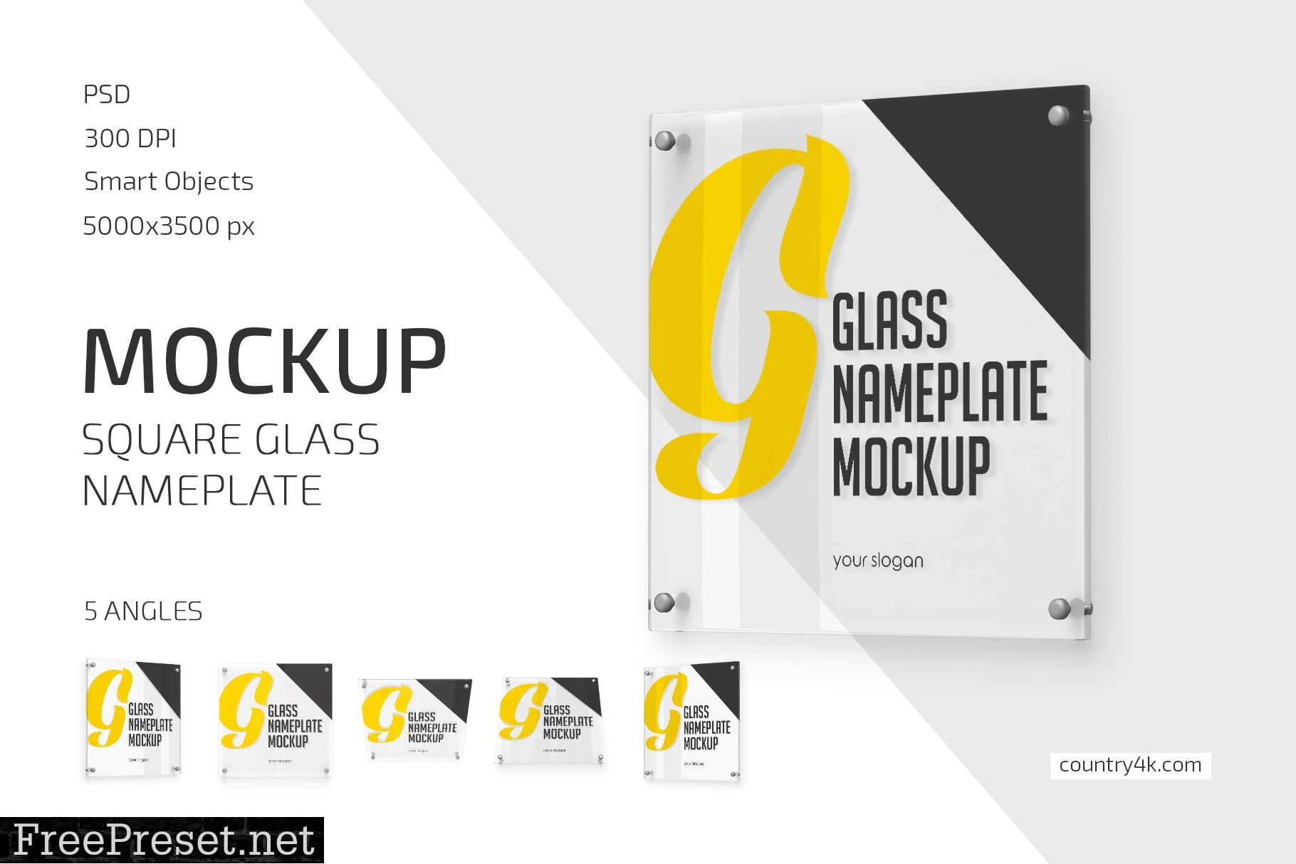 Square Glass Nameplate Mockup 5592114