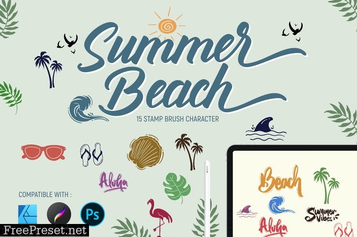 Summer Beach | Stamp brushes AYL95NN