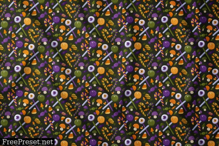 Sweet Halloween Candy Seamless Pattern ZCGD23Q