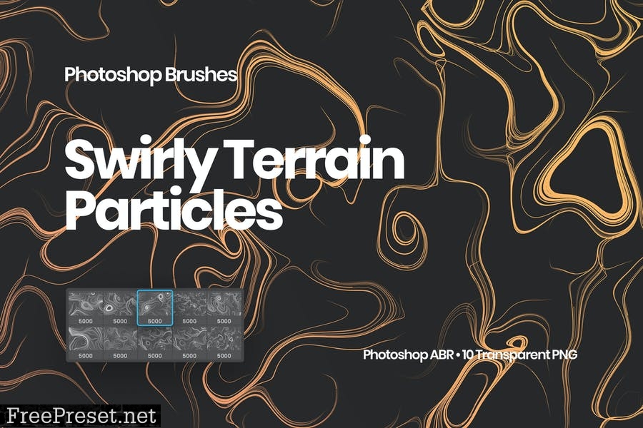 Swirly Terrain Particles Photoshop Brushes WJWKPTC