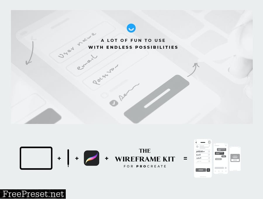 The Wireframe Kit for Procreate 5DSBYB8