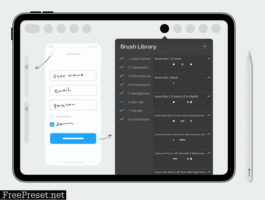 The Wireframe Kit for Procreate 5DSBYB8