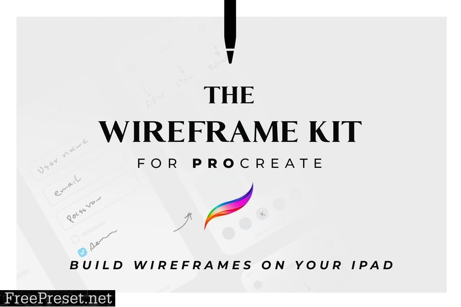 The Wireframe Kit for Procreate 5DSBYB8