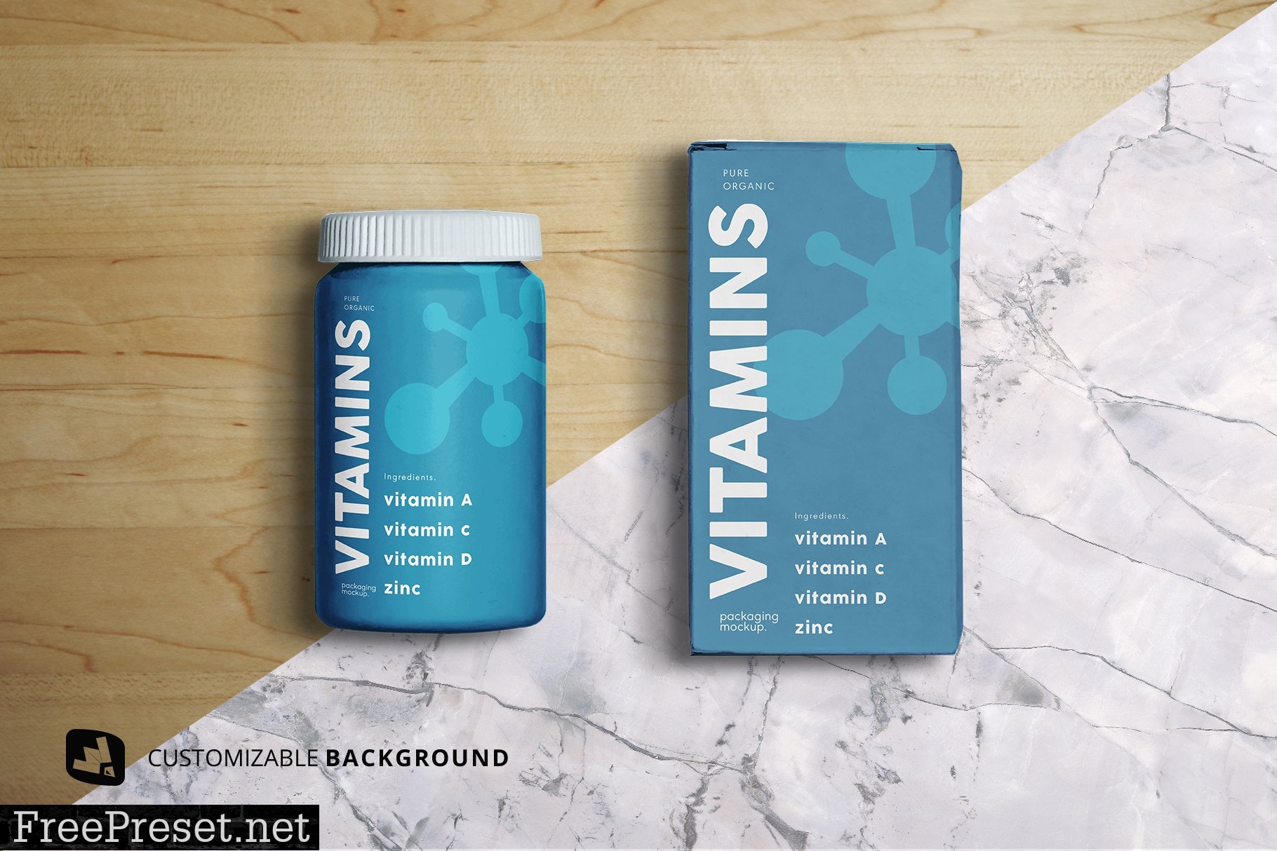 Topview Pill Bottle Packaging Mockup 5354401