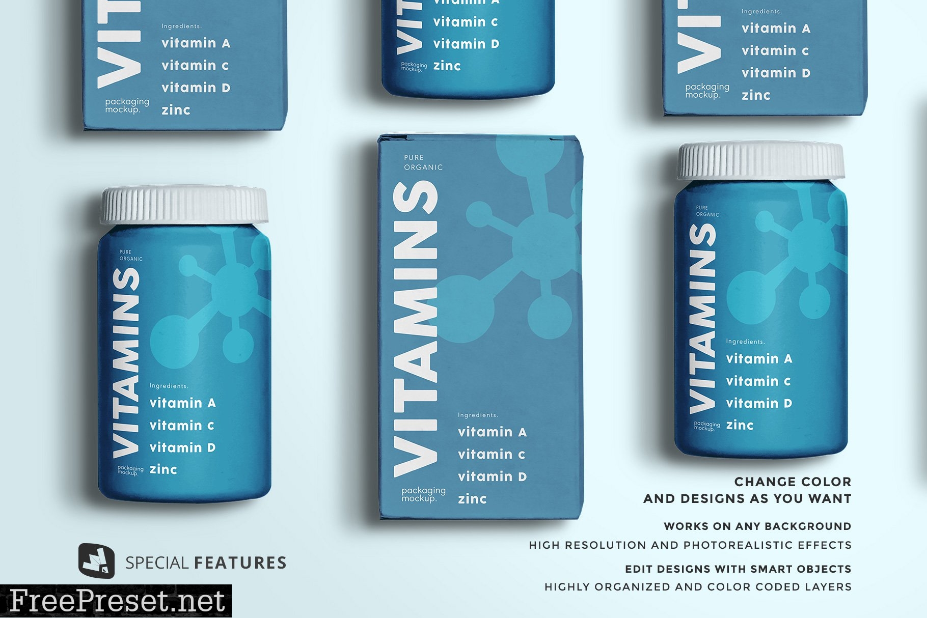 Topview Pill Bottle Packaging Mockup 5354401