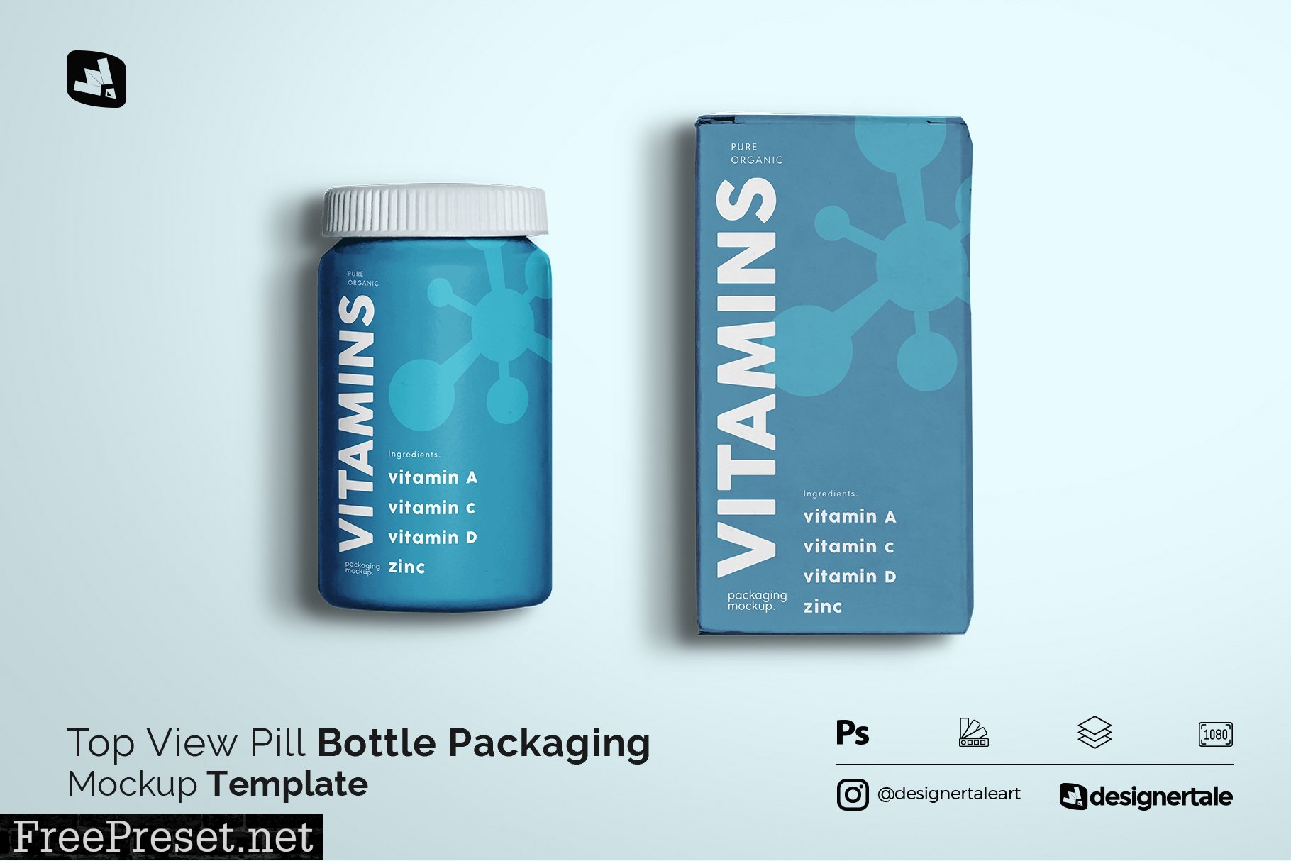 Topview Pill Bottle Packaging Mockup 5354401