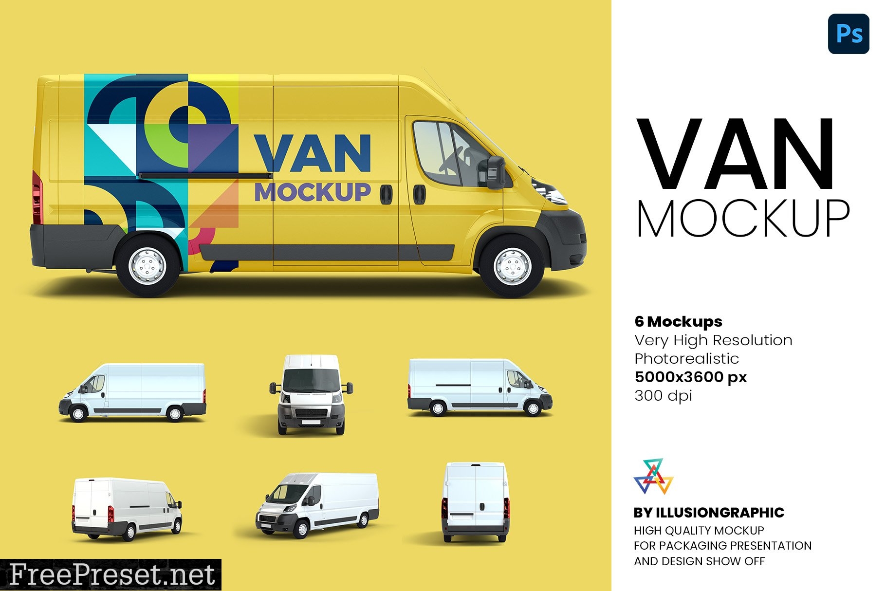 Van Mockup - 6 views 6202980