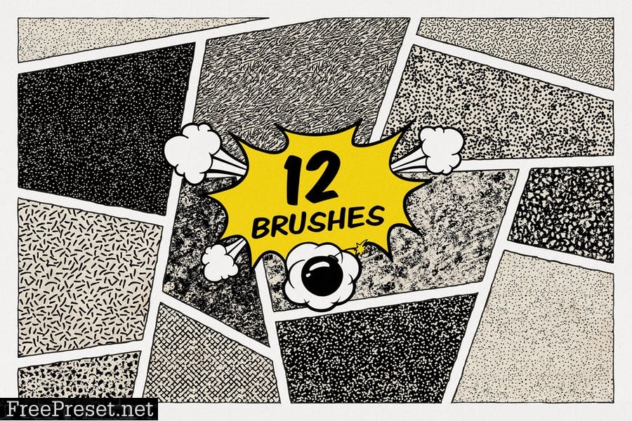 Vintage Comics: Grunge Procreate Brushes GN8DFAB