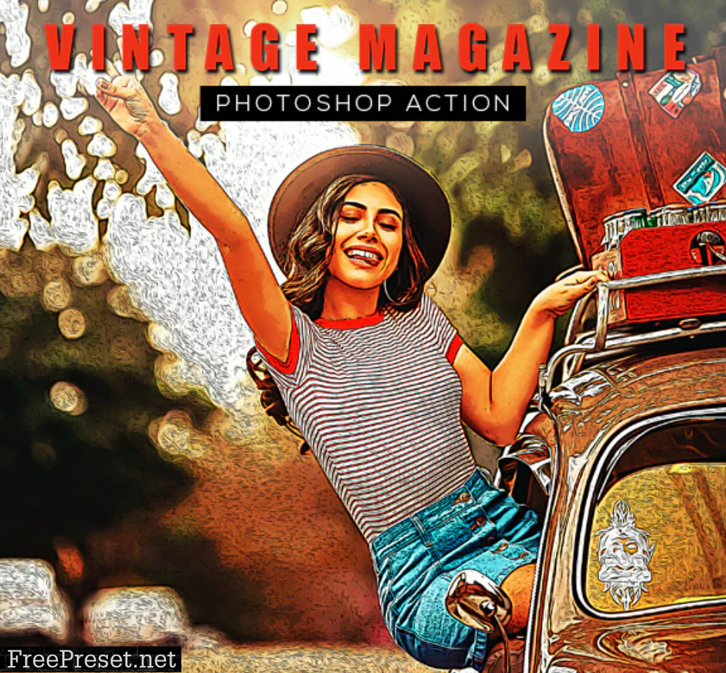 Vintage Magazine Photoshop Action 26726003