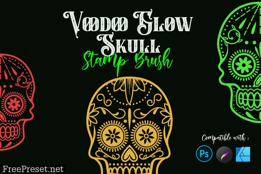 Voodoo Glow Skull | Stamp brush PHD6CD3