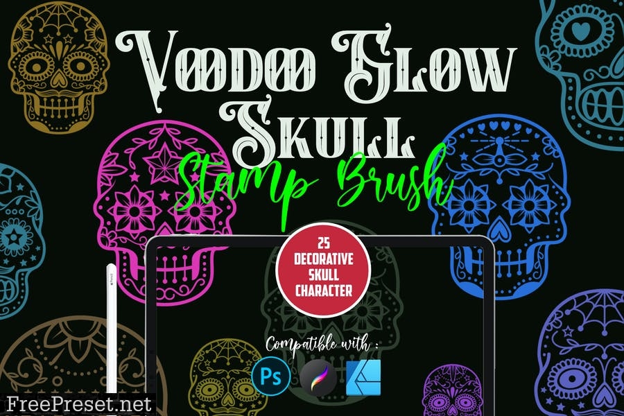 Voodoo Glow Skull | Stamp brush PHD6CD3