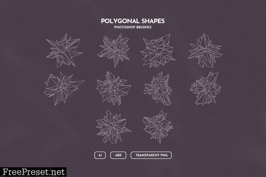 Wireframe Polygonal Shapes Photoshop Brushes SXGXWKS