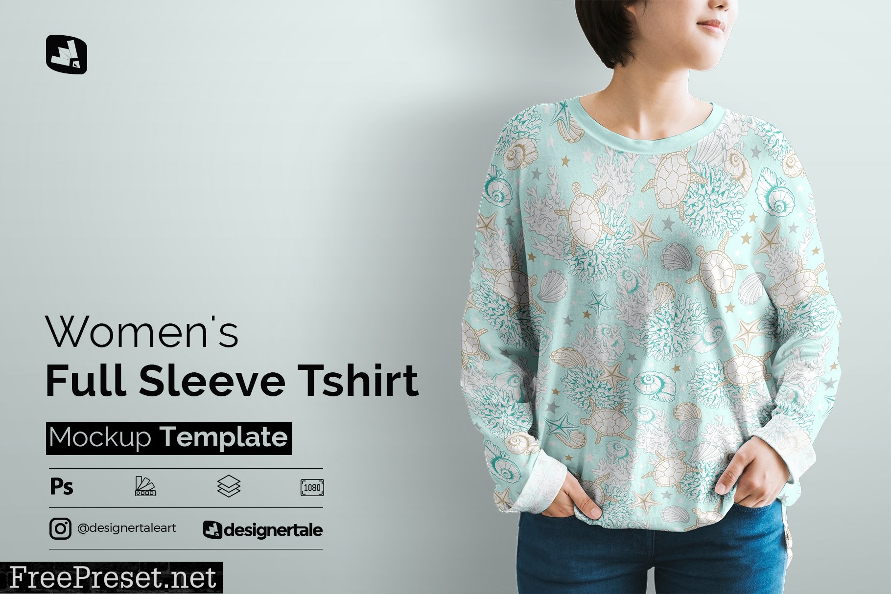 Women's Full Sleeve Tshirt Mockup 5316194