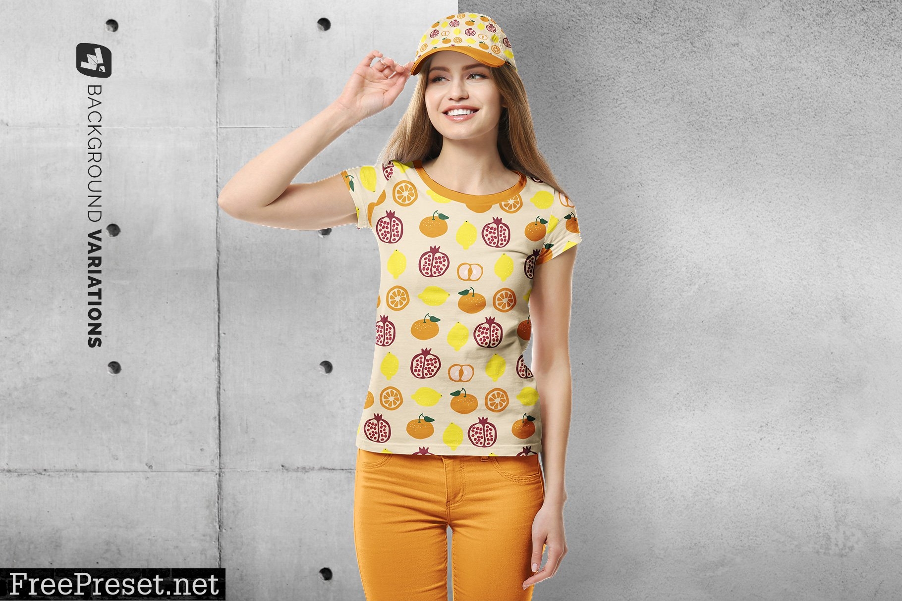 Women's Tshirt With Cap Mockup 5302964