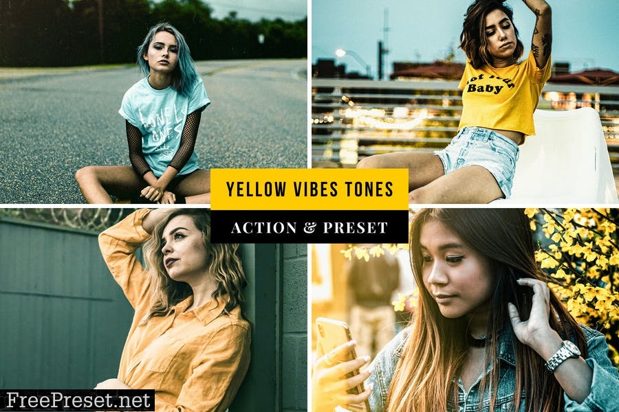 Yellow Vibes Tones Action & Lightroom Preset