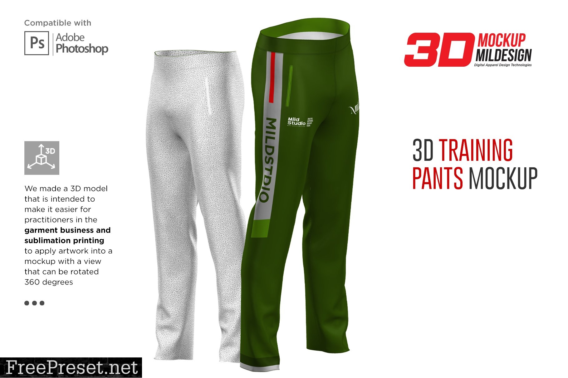 3D Training Pants Mockup 6365884