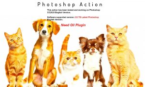 Animal Oil Portrait PS Action 6346067