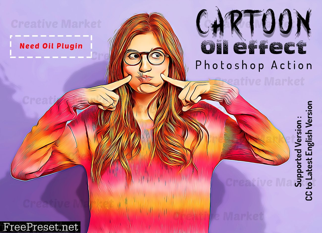 Cartoon Oil Effect PS Action 6490144