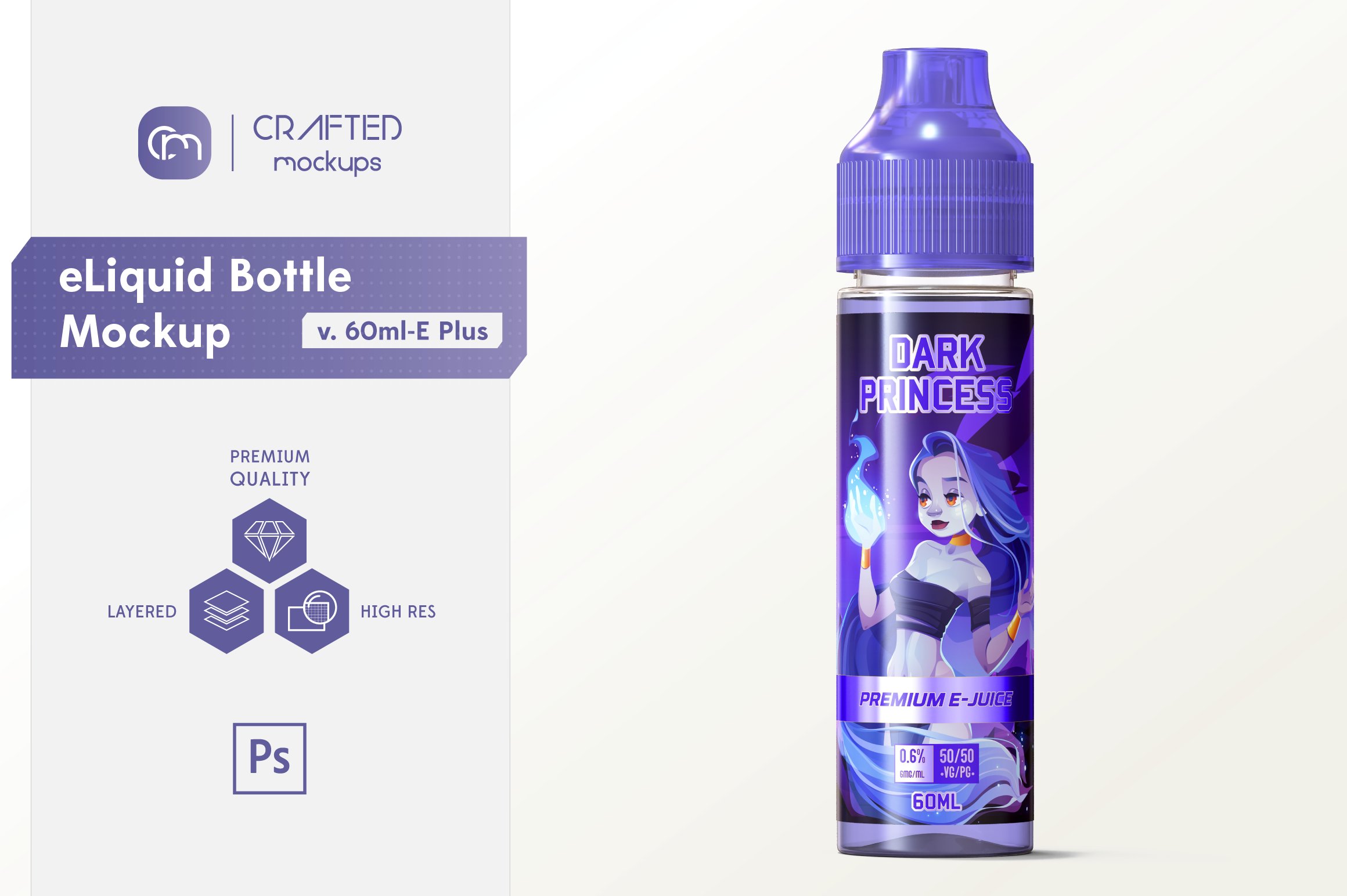 eLiquid Bottle Mockup v. 60ml-E Plus 6132308