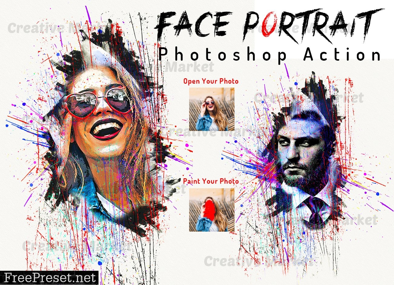 Face Portrait Photoshop Action 6495555