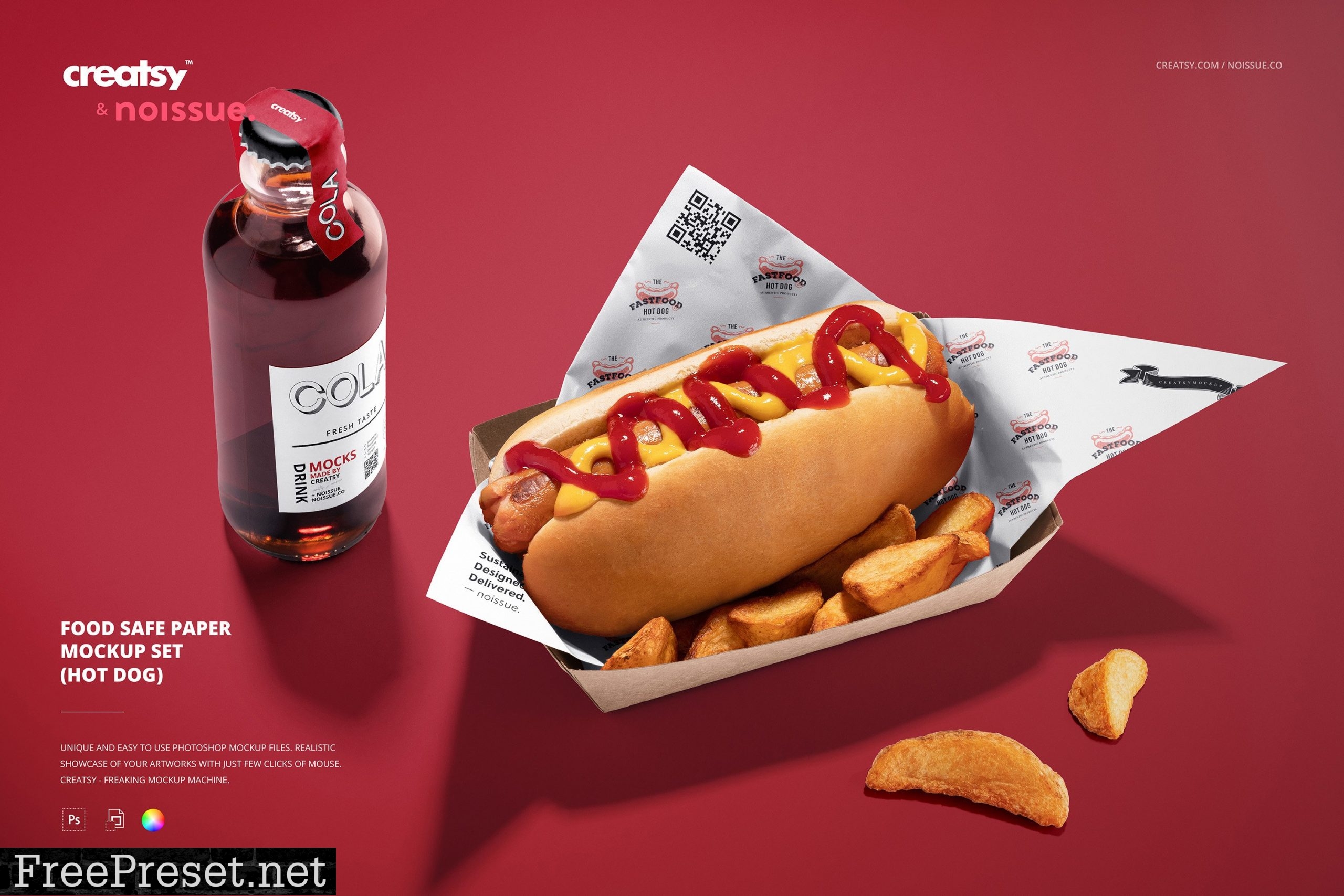 Food Safe Paper Mockup (hot dog) 6418581