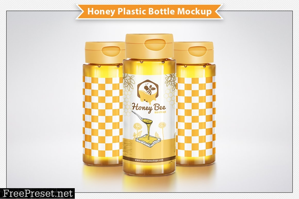 Honey Plastic Bottle Mockup 6305503