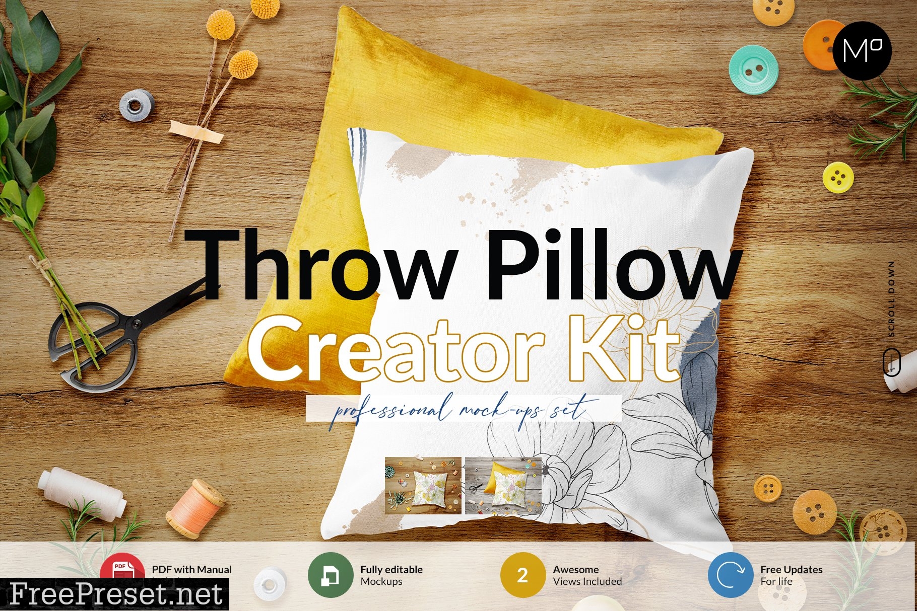 Throw Pillow Creator Kit Mock-ups 6132927