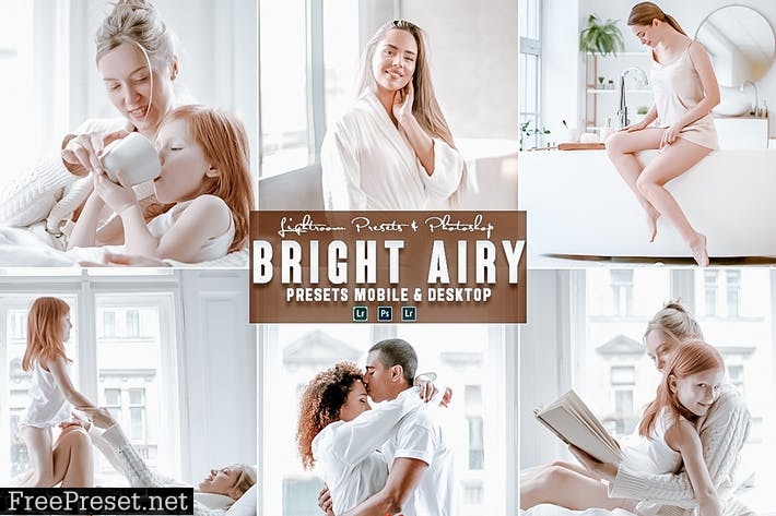 Bright airy Photoshop Action & Lightrom Presets