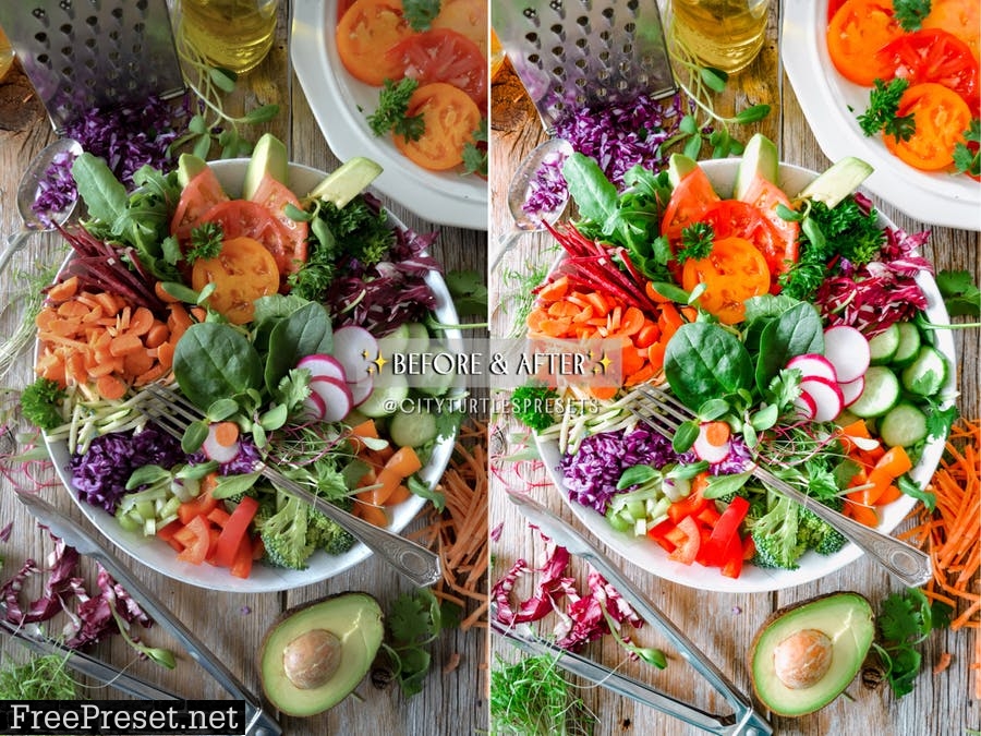 Bright Vibrant Food Photography Lightroom Presets