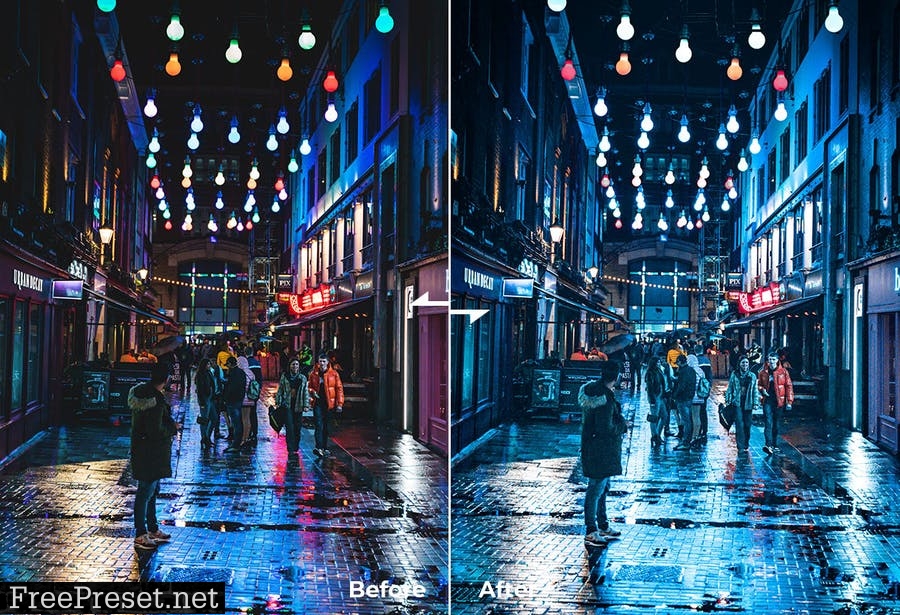 City Rain Lightroom & Photoshop (Preset & Action)
