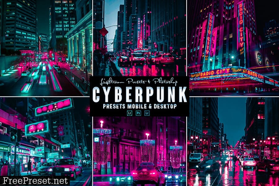 Cyberpunk Photoshop Action & Lightrom Presets