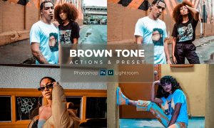 Preset Lightroom & Photoshop Action - Brown Tone