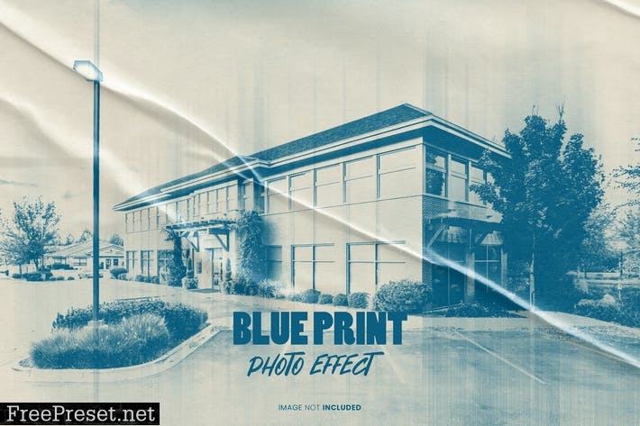 Blue print photo effect for photoshop