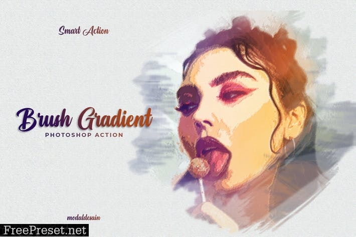 Brush Gradient Cartoon Effect - Actions