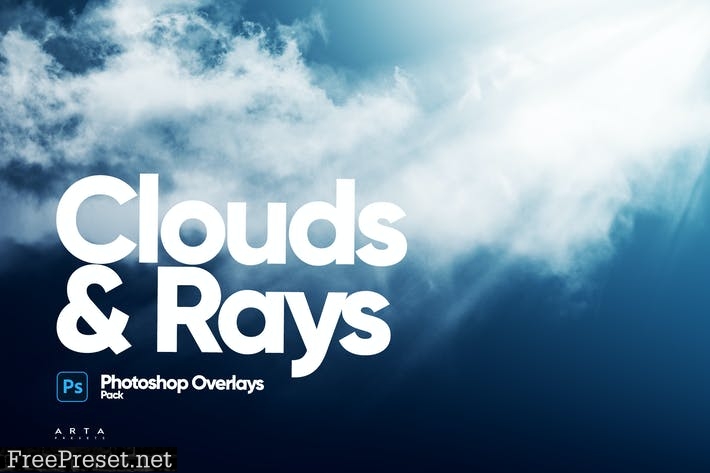 Clouds and Rays - Realistic Overlays for Photoshop