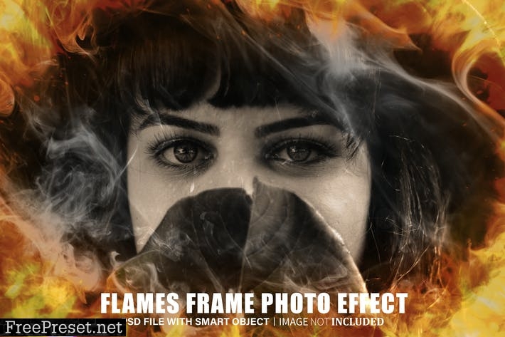 Flame frame photo effect