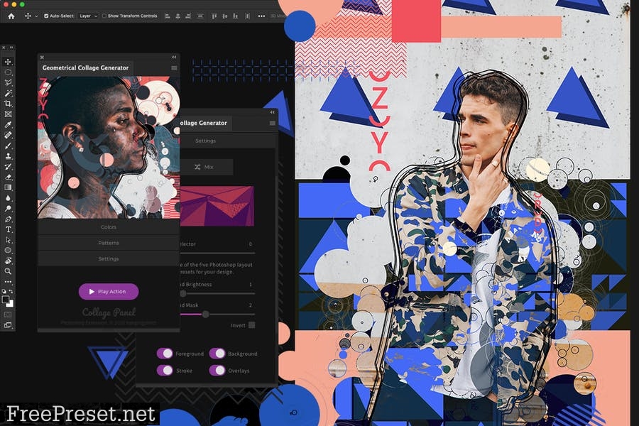 Geometrical Collage Generator - Photoshop Plugin