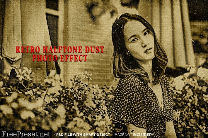 Retro Grunge Halftone Photo Effect