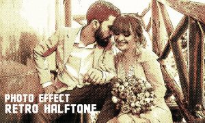 Retro halftone photo effect